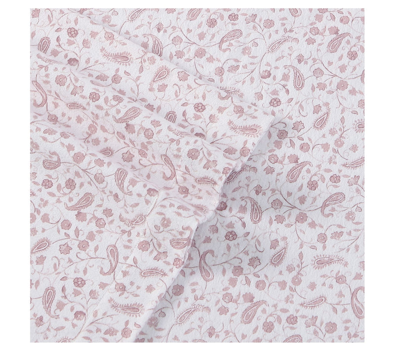 Laura Ashley Paisley Prance Pink Full Flannel Sheet Set — View 4