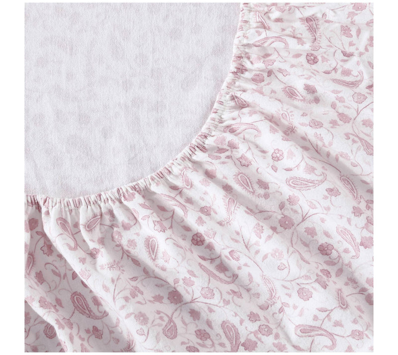 Laura Ashley Paisley Prance Pink Twin Flannel Sheet Set — View 5