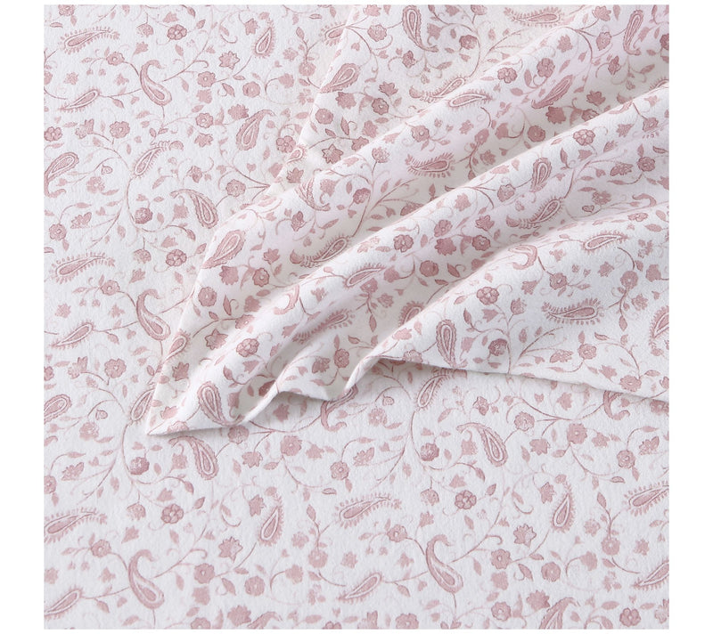 Laura Ashley Paisley Prance Pink Twin Flannel Sheet Set — View 6