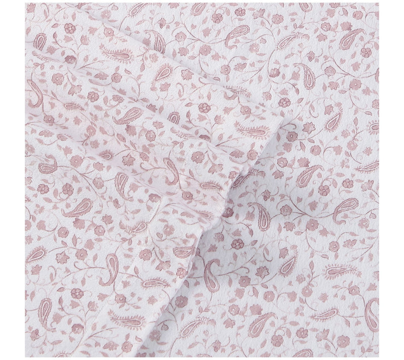 Laura Ashley Paisley Prance Pink Twin Flannel Sheet Set — View 4
