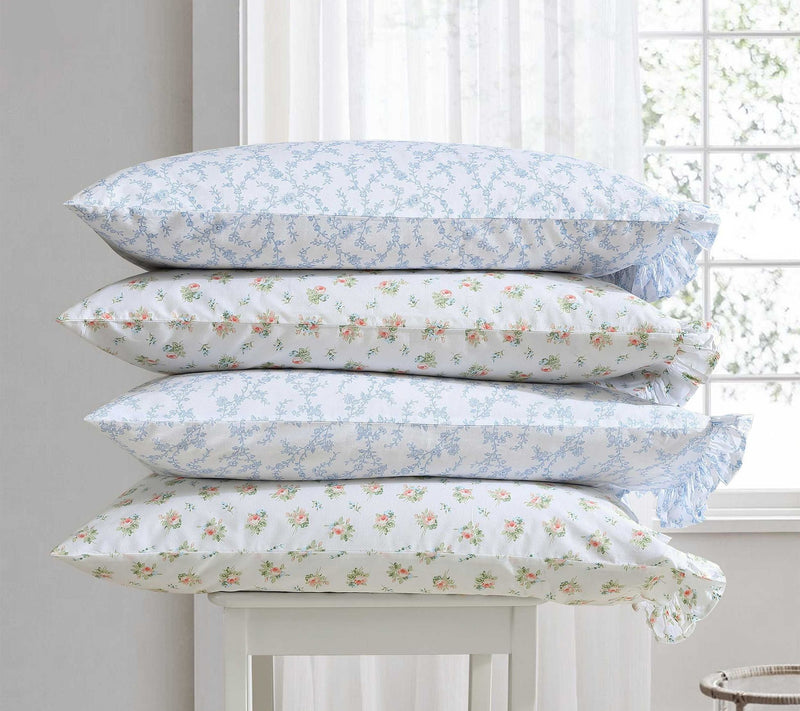 Laura Ashley Roseford Orange Floral Queen SheetSet — View 8