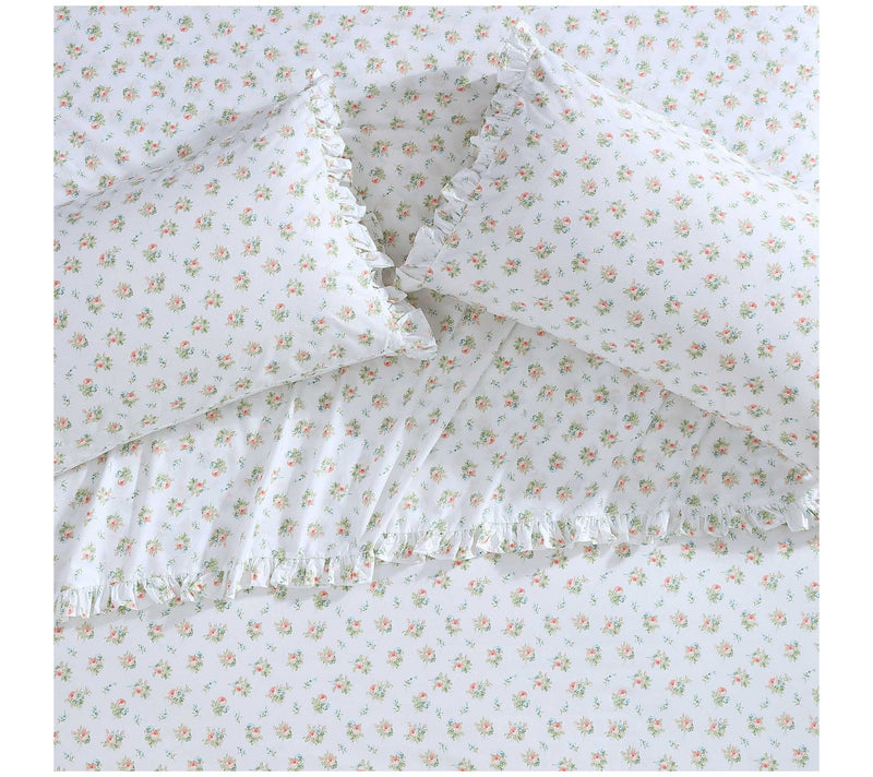 Laura Ashley Roseford Orange Floral TwinXL Sheet Set — View 3
