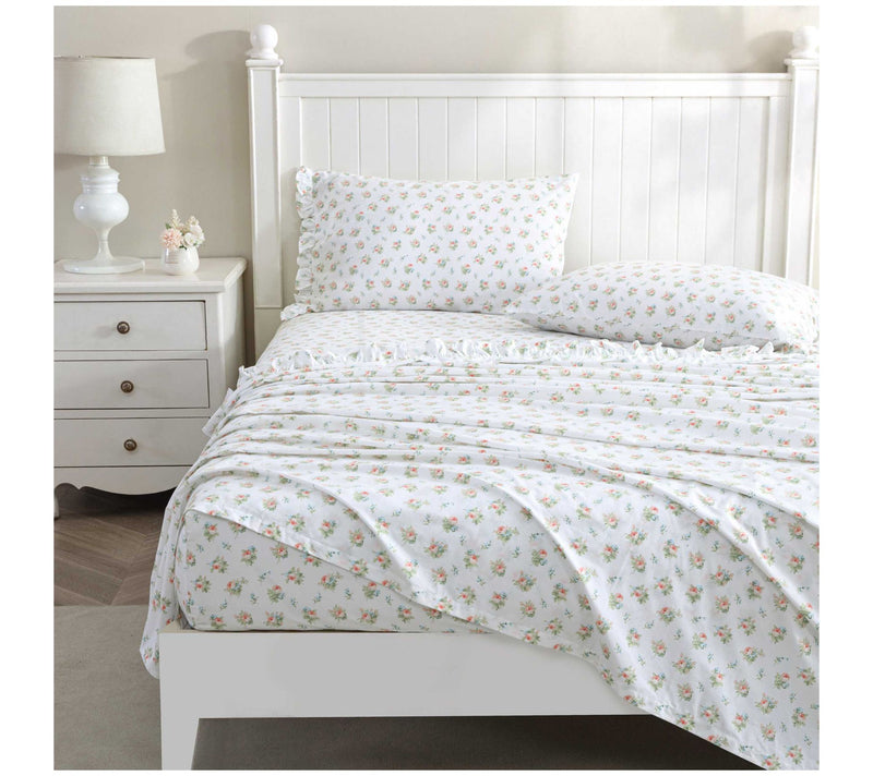 Laura Ashley Roseford Orange Floral TwinXL Sheet Set — View 2