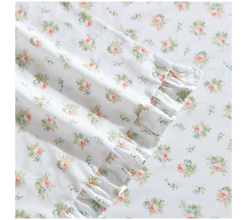 Laura Ashley Roseford Orange Floral TwinXL Sheet Set — View 4