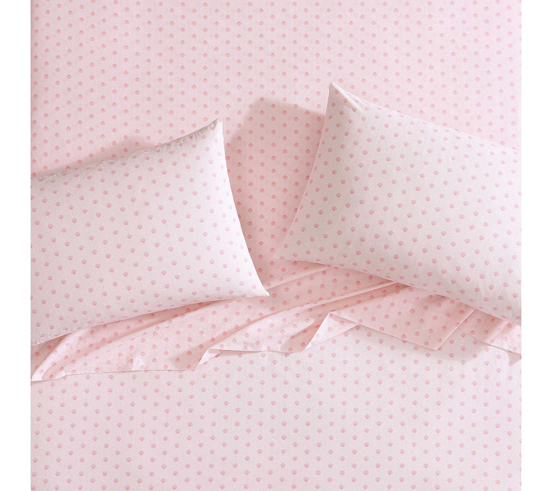 Laura Ashley Scallop Dollop Pink Twin Sheet Set — View 3
