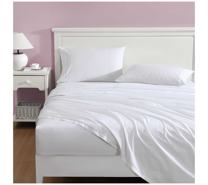 Laura Ashley Scallop Embroidered Blue Full Sheet Set — View 2