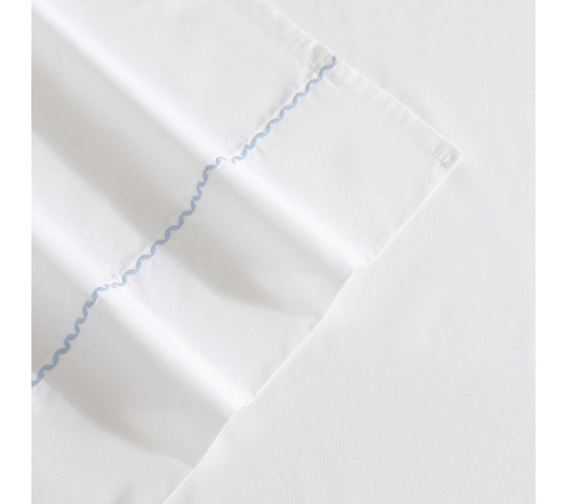 Laura Ashley Scallop Embroidered Blue King Sheet Set — View 4