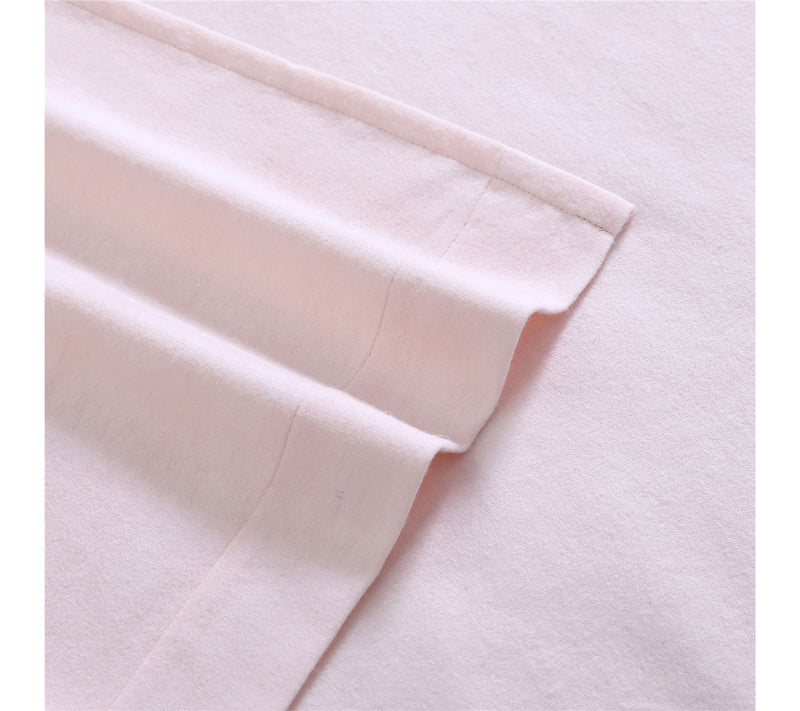 Laura Ashley Solid Pink Queen Flannel Sheet Set — View 3