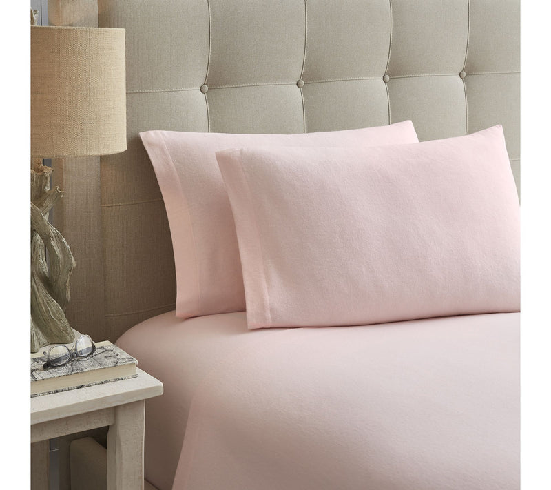 Laura Ashley Solid Pink King Flannel Sheet Set — View 2