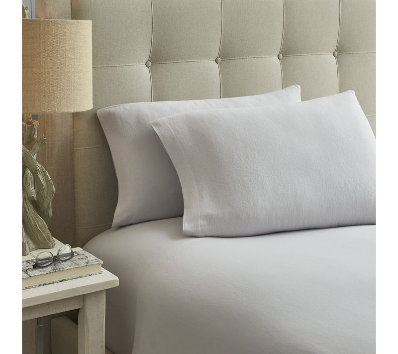 Laura Ashley Solid Grey Full Flannel Sheet Set — View 2