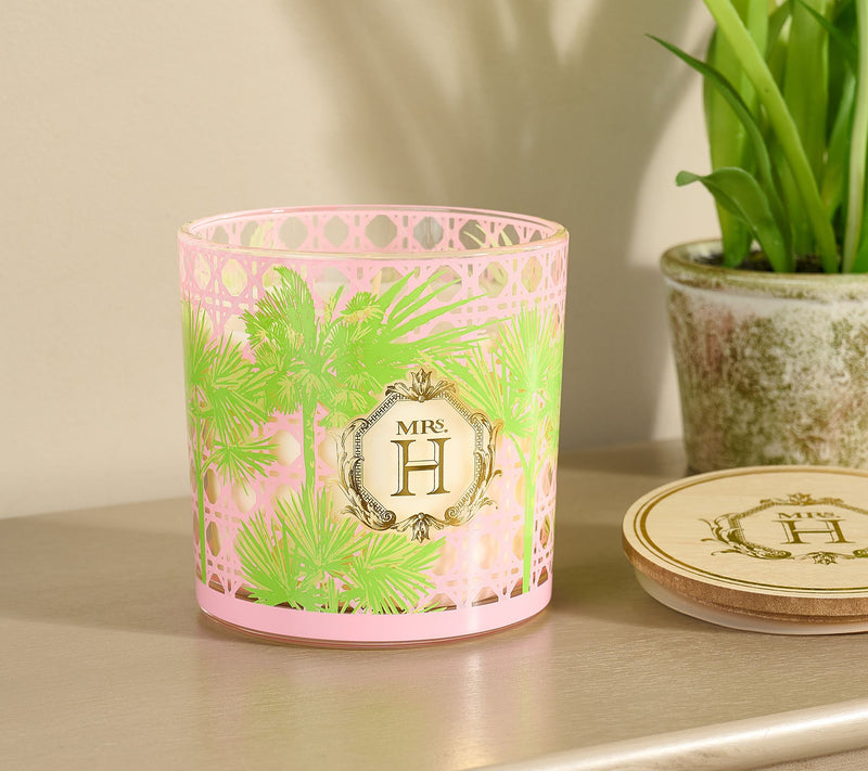 Mrs. H by Dee Hilfiger 22oz Bamboo Palm Candle with Wooden Lid — Main view