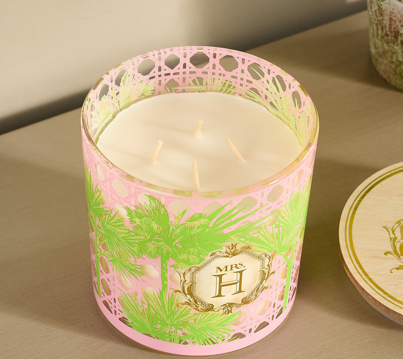 Mrs. H by Dee Hilfiger 22oz Bamboo Palm Candle with Wooden Lid — View 2