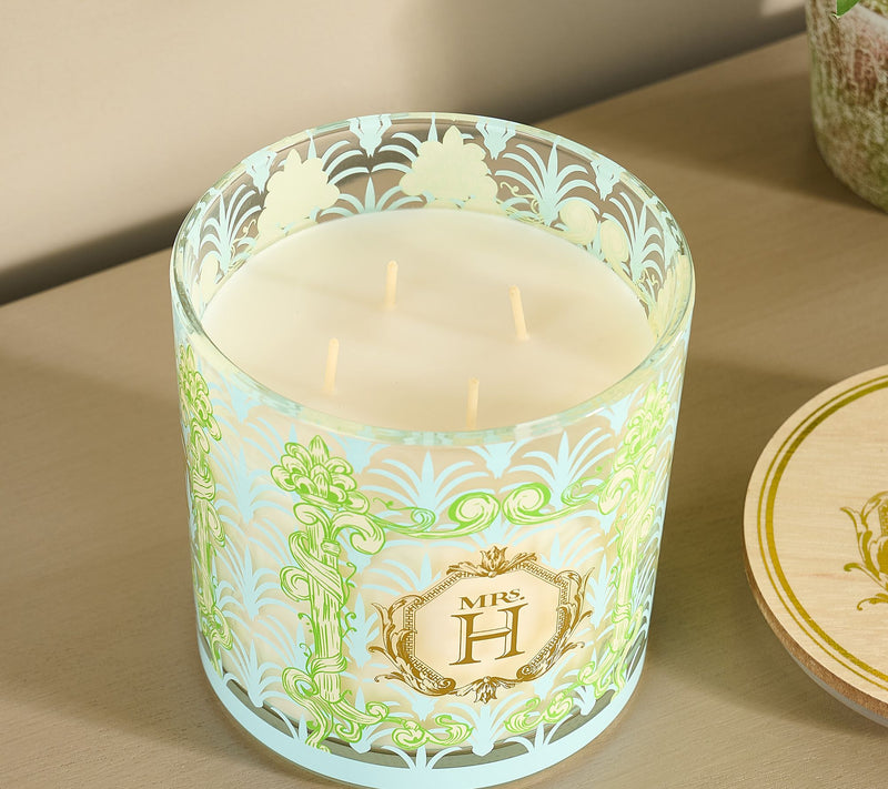 Mrs. H by Dee Hilfiger 22oz Coral Stone Candle with Wooden Lid — View 2