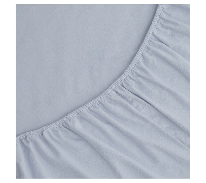 Laura Ashley Solid Blue Twin Flannel Sheet Set — View 4