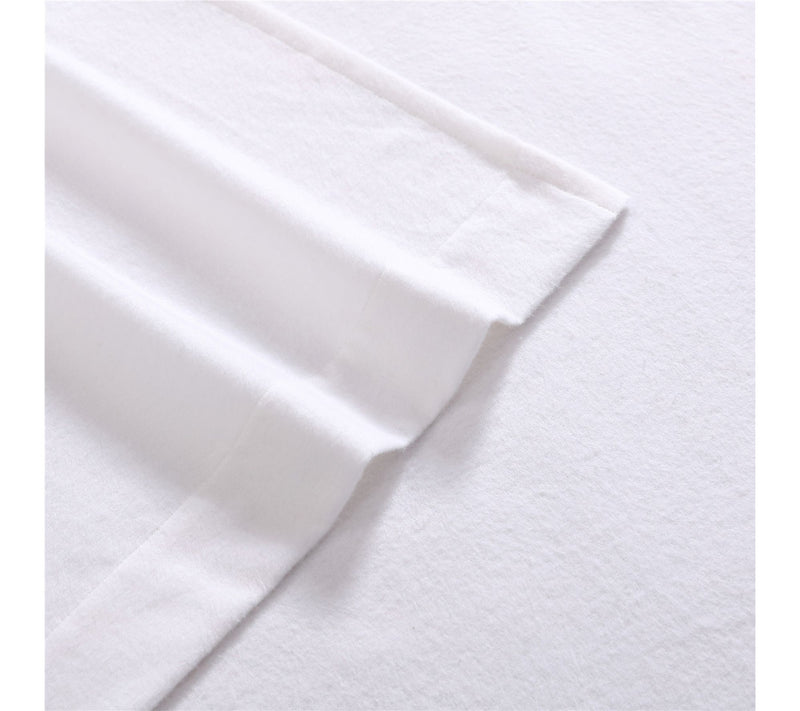 Laura Ashley Solid White Full Flannel S heet Se — View 2