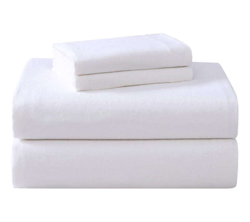 Laura Ashley Solid White King Flannel S heet Se — View 6