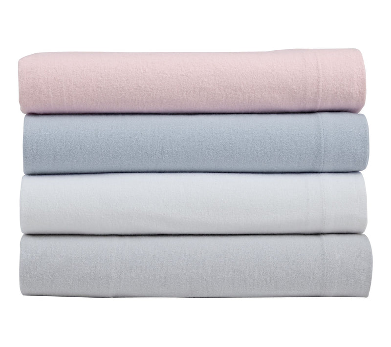 Laura Ashley Solid White Twin Flannel S heet Se — View 4