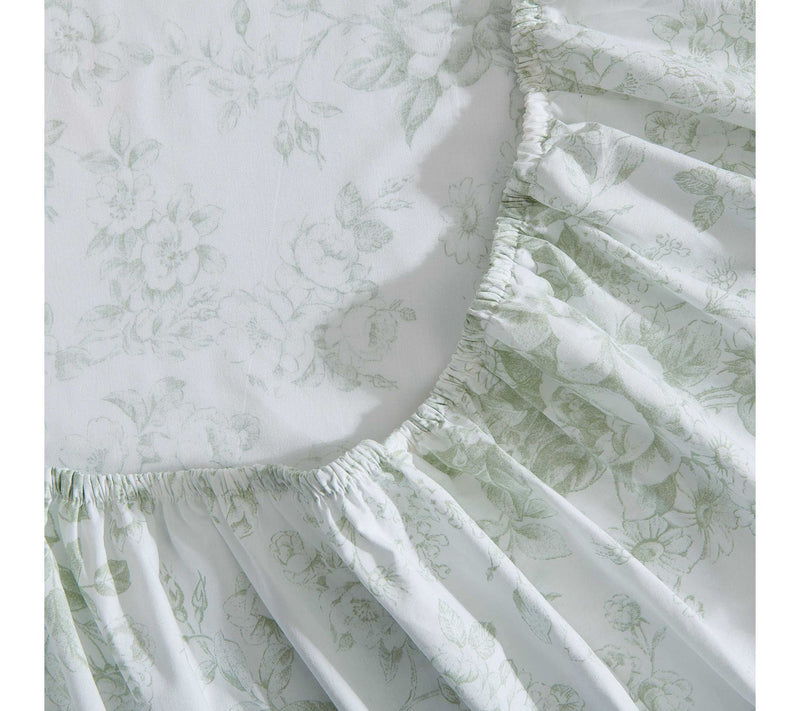 Laura Ashley Toile Delight Green Full Sheet Set — View 5