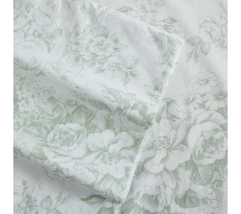 Laura Ashley Toile Delight Green King Sheet Set — View 4