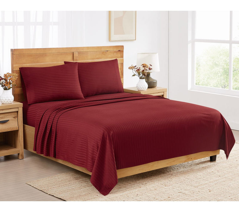 Royal Velvet Signature Dobby Stripe 4 Piece King Sheet Set — View 3