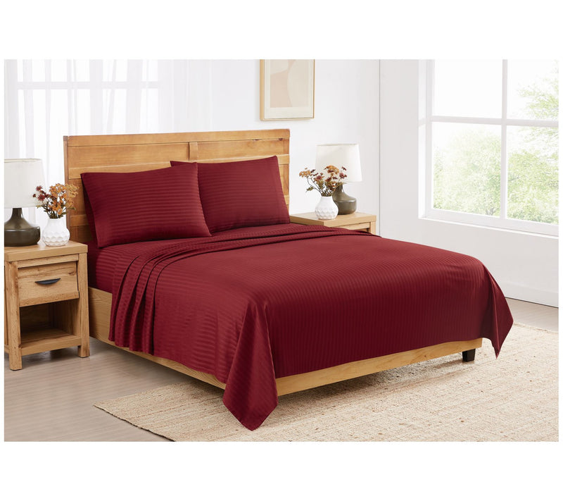 Royal Velvet Signature Dobby Stripe 4 Piece CalKing Sheet Set — View 10