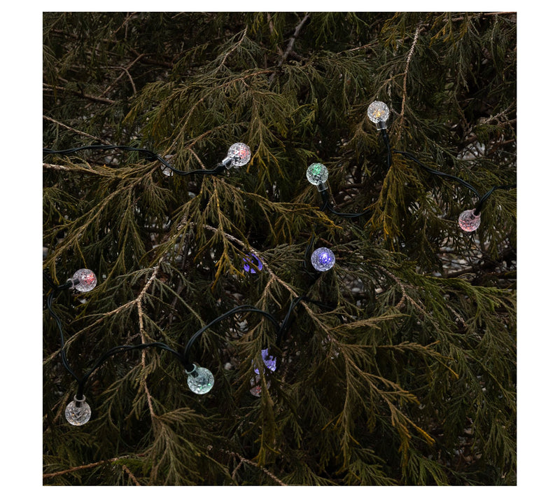 Lumabase Solar-Powered String Lights with Faceted Balls — View 3