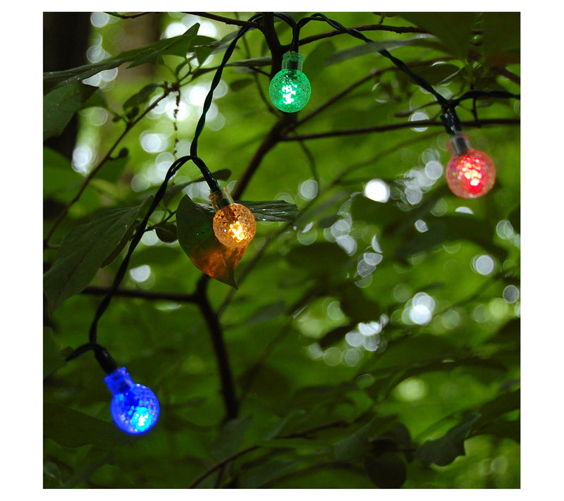 Lumabase Solar-Powered String Lights with Faceted Balls — View 2