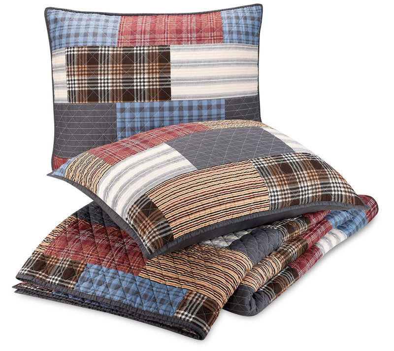 Modern Heirloom Cabin Patchwork 3Pc Full/QueenQuilt Set — View 3