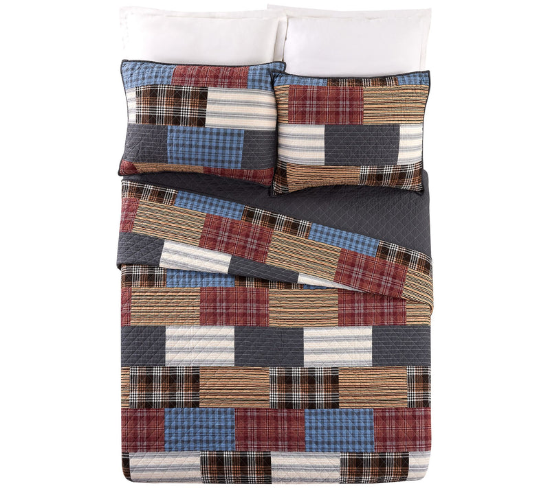 Modern Heirloom Cabin Patchwork 3Pc Full/QueenQuilt Set — View 2