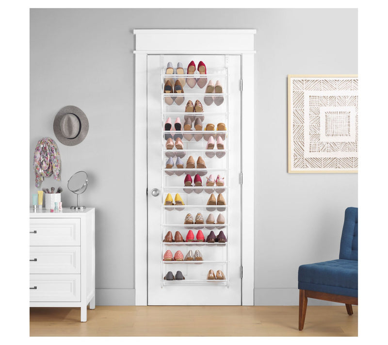 Whitmor 36-pair Over-the-Door Shoe Rack in White — View 6