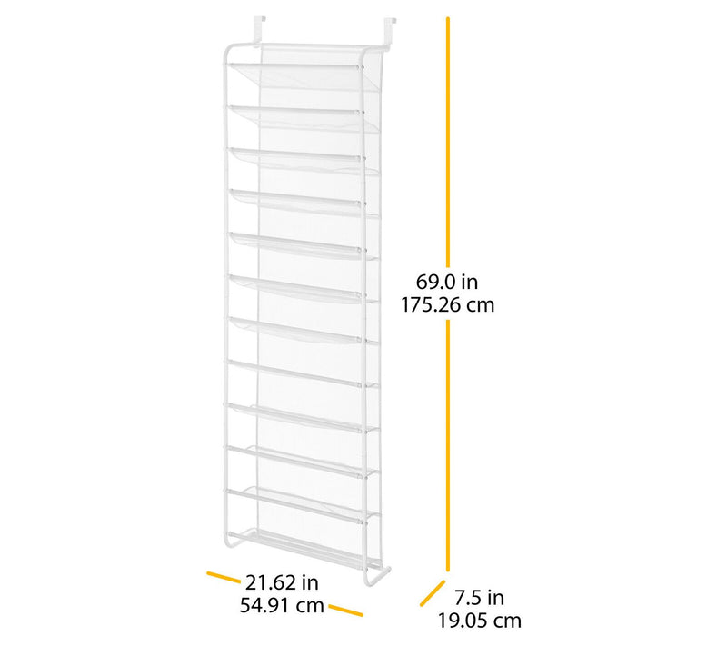 Whitmor 36-pair Over-the-Door Shoe Rack in White — View 2