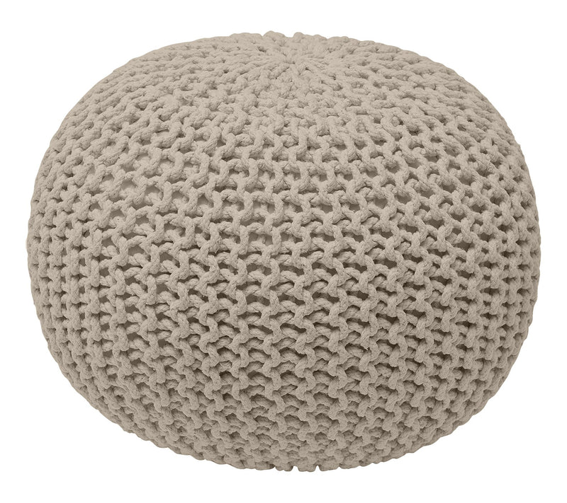 Ornavo Home Cotton Hand Knitted Cable Braid Pou f Ottoman — View 10