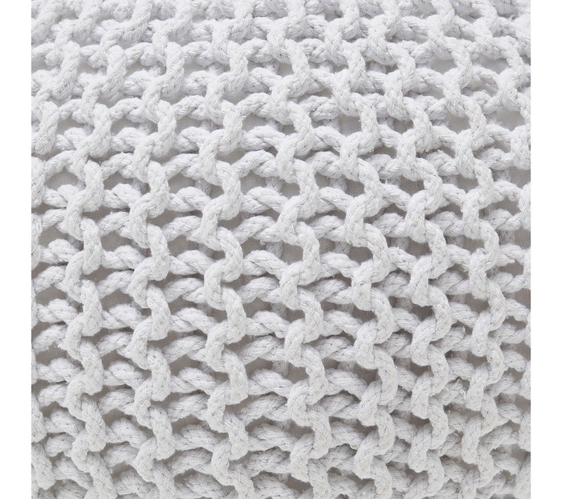 Ornavo Home Cotton Hand Knitted Cable Braid Pou f Ottoman — View 4
