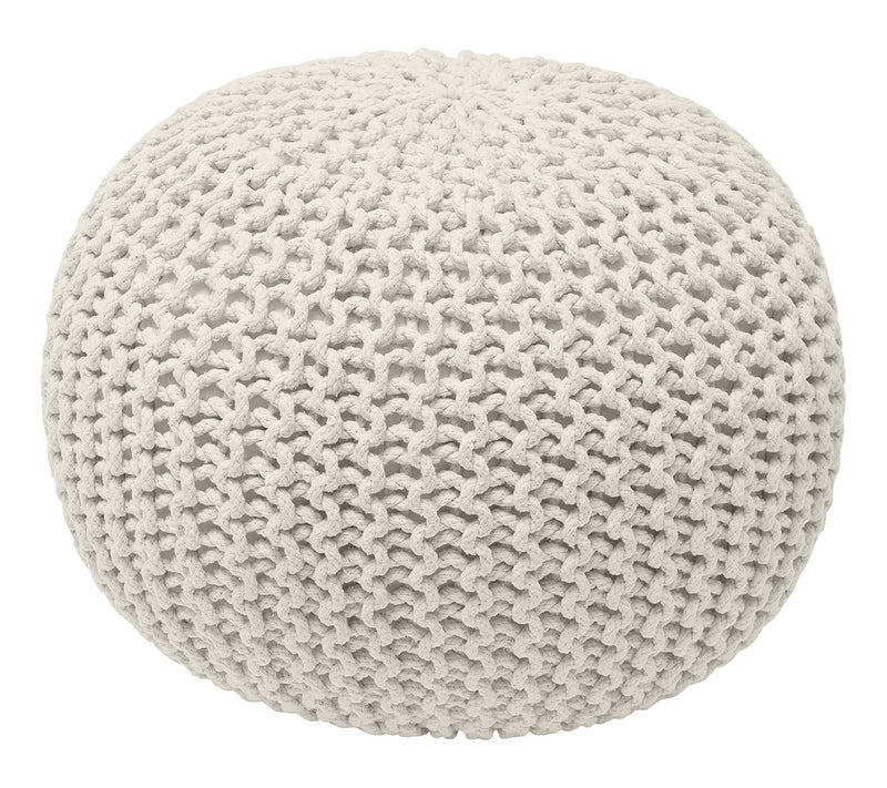 Ornavo Home Cotton Hand Knitted Cable Braid Pou f Ottoman — View 11