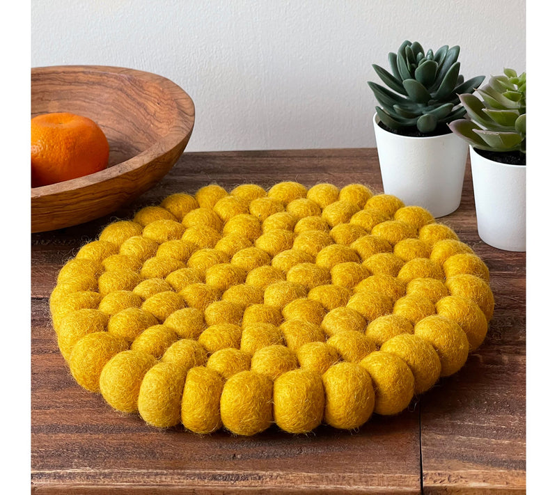 Global Crafts Handcrafted Felt Coaster Set & Trivet — View 5