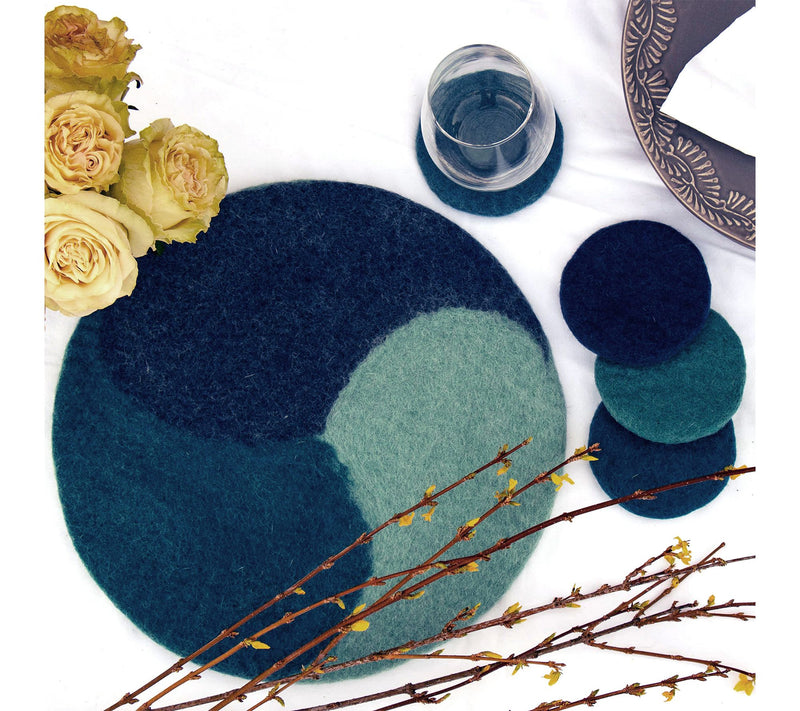 Global Crafts Felt Paisley Charger, Trivet & Coaster Gift Set — View 4