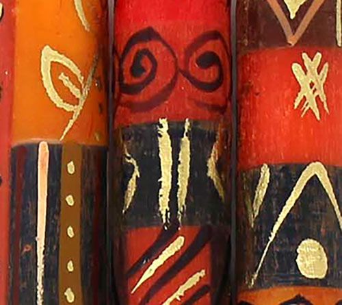 Global Crafts Unscented Hand-Painted Dinner Candles, Set of 3 — View 8