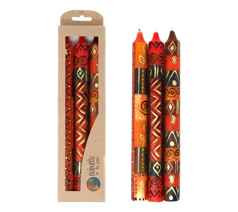 Global Crafts Unscented Hand-Painted Dinner Candles, Set of 3 — View 24