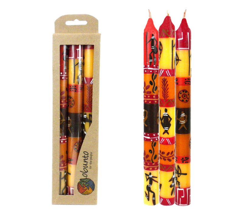 Global Crafts Unscented Hand-Painted Dinner Candles, Set of 3 — View 25
