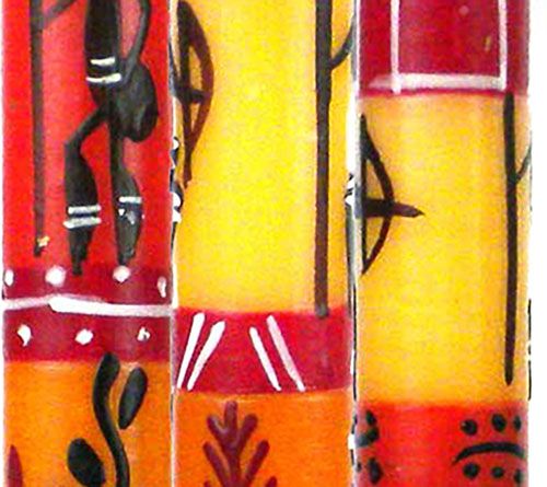 Global Crafts Unscented Hand-Painted Dinner Candles, Set of 3 — View 9