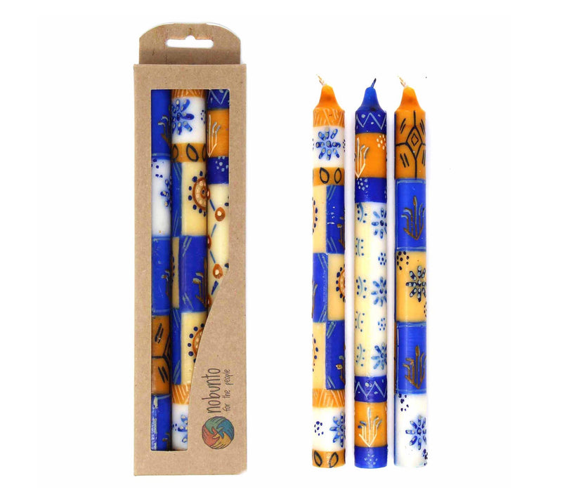 Global Crafts Unscented Hand-Painted Dinner Candles, Set of 3 — View 26