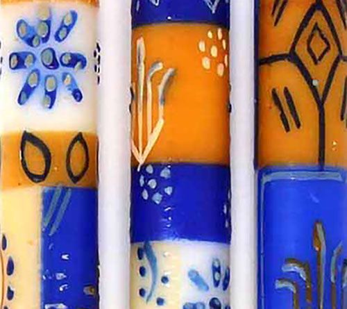 Global Crafts Unscented Hand-Painted Dinner Candles, Set of 3 — View 10