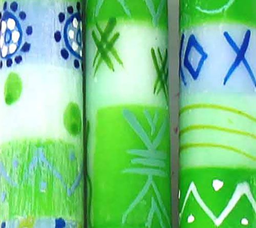 Global Crafts Unscented Hand-Painted Dinner Candles, Set of 3 — View 15