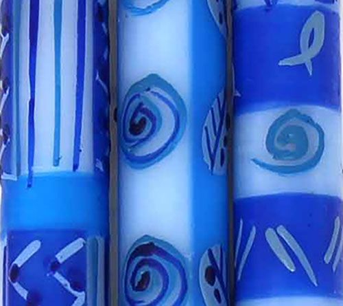 Global Crafts Unscented Hand-Painted Dinner Candles, Set of 3 — View 16