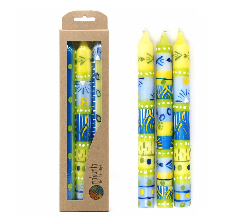 Global Crafts Unscented Hand-Painted Dinner Candles, Set of 3 — View 33
