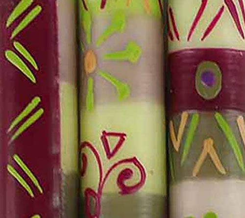 Global Crafts Unscented Hand-Painted Dinner Candles, Set of 3 — View 18