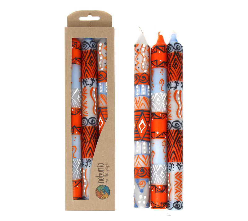 Global Crafts Unscented Hand-Painted Dinner Candles, Set of 3 — View 35