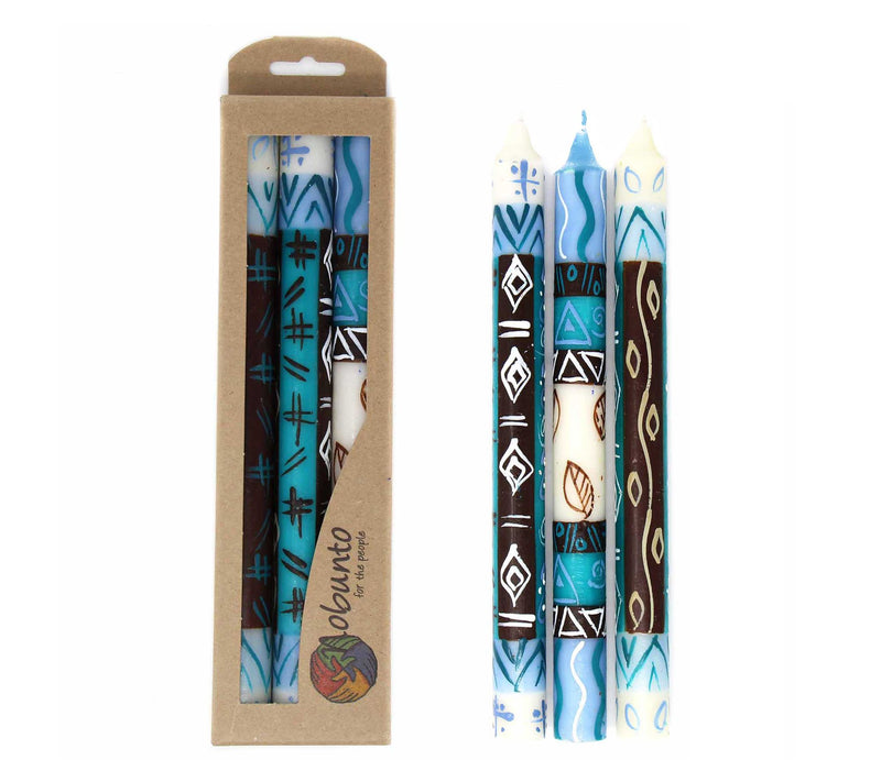 Global Crafts Unscented Hand-Painted Dinner Candles, Set of 3 — View 36
