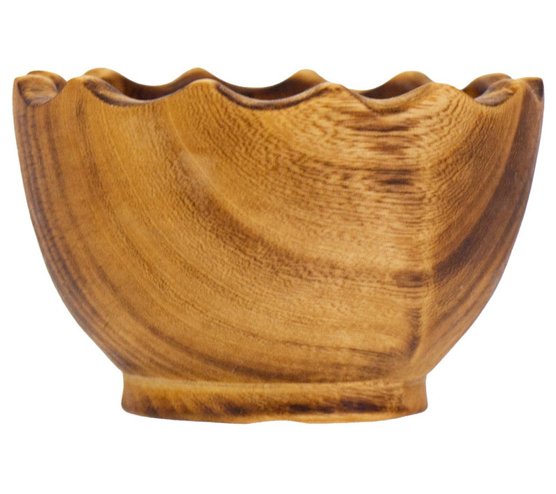 Global Craft Nested Round Scalloped Jacaranda Wood Bowls,Set/3 — View 3