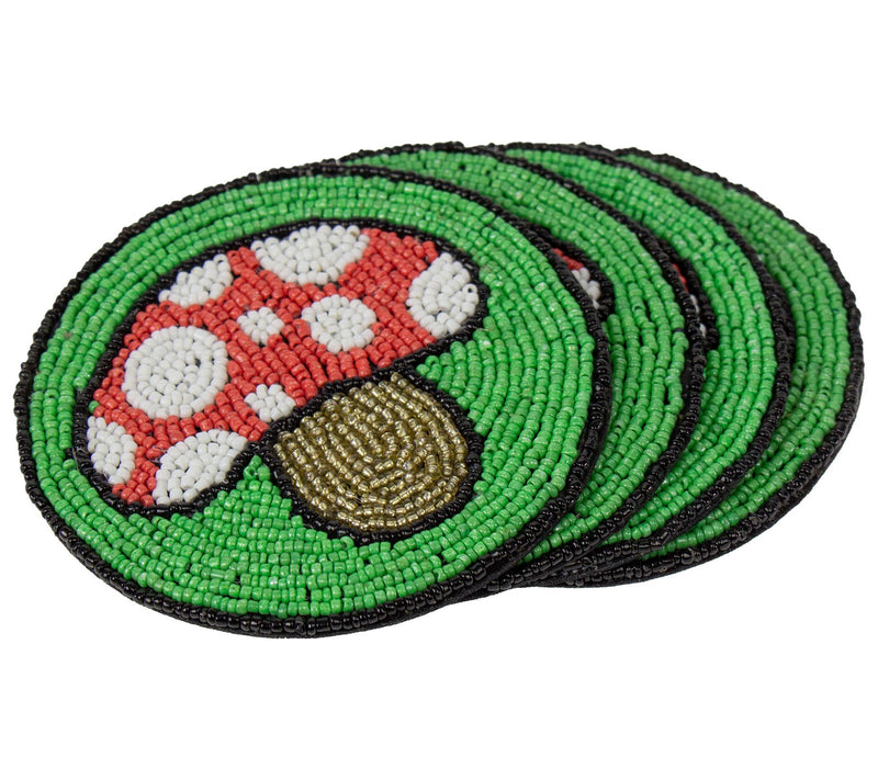 Global Crafts Hand Embroidered Glass Bead Coasters, Set of 4 — View 14
